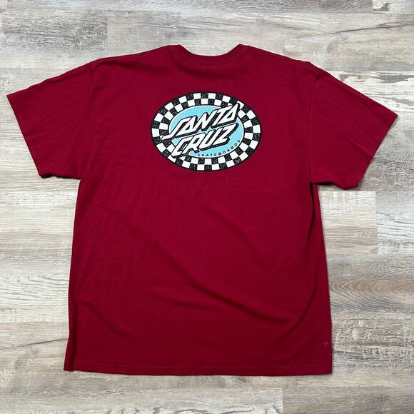 Santa Cruz Skateboards Red T-Shirt XL Checkerboard Logo Graphic Tee - Picture 3 of 6